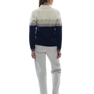2025 FNJIA femmes personnalisé Jacquard tricot pull 100% coton pull à fermeture éclair Style européen-américain décontracté hiver - Product Image 3