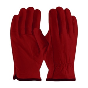 Premium Customizable Cowhide Grain Leather Safety <b>Gloves</b> Elastic Wristlet 11 oz Thickness Latex-Free for Driving Gardening - Product Image 2