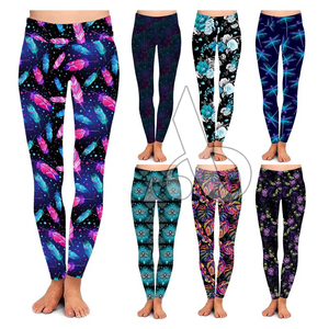 Mallas de yoga sublimadas de alta calidad para mujer, compresión personalizada, fruncido en la espalda, elástico para actividades al aire libre - Product Image 1