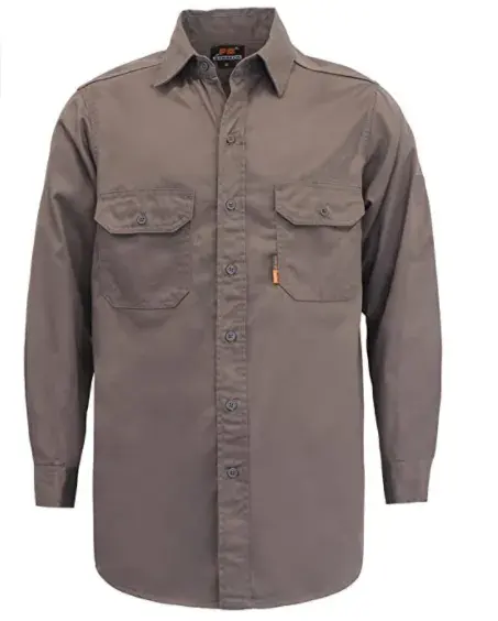 Mens iş tulum batı yangına dayanıklı Fr kaynak gömlek erkekler için hafif pamuk emniyet iş giysisi çalışma gömlek ceket