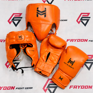 Nouveau design, best-seller, kit de sparring de boxe rose personnalisé Hit N Move, cuir de vache véritable, ensemble d'entraînement de MMA rose - Product Image 2