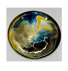 <b>Epoxy</b> Resin Serving Tray Green Resin <b>Metal</b> gold Handle Chocolate Coffee Tray For Best Sale product - Product Image 5