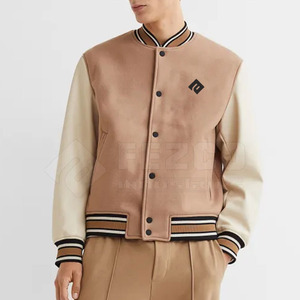 Veste Letterman surdimensionnée pour homme Manteau d'hiver confortable avec col montant et logo avant Matériau durable - Product Image 2