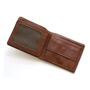 Genuine Leather Men's <b>Wallet</b> Stylish Modern Classic <b>Folding</b> Design Smooth Durable Premium Short Customizable - Product Image 2