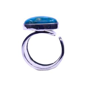 Anillo Turquesa de Plata de Ley 925 Chapado en Oro Clásico para Bodas y Fiestas - Product Image 3