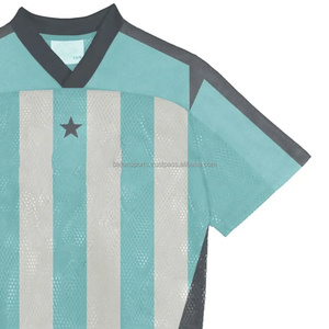 เสื้อฟุตบอลแฟชั่น2025 Boxy Cropped เสื้อยืดผ้าฝ้าย100% สำหรับผู้ชายเสื้อฟุตบอลแฟชั่นพิมพ์ลายทรงหลวม - Product Image 3
