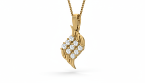 Pendentif en or 14 carats et diamants en grappe inspirés de la nature pour femmes - Product Image 3