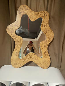 Espejos de Baño de Lujo con Marco de Madera Antiguo para Decoración del Hogar, Espejo Rectangular, Espejo Pequeño con Forma de Estrella, Tamaño Personalizado - Product Image 3