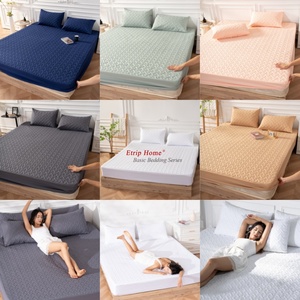 Ensembles de draps literie en gros queen et king size épais matelassé zippé pas cher imperméable protège-<span class=keywords><strong>matelas</strong></span> avec élastique - Product Image 2