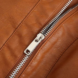 Chaqueta de piel sintética para mujer, con cremallera frontal, manga larga, ropa de abrigo informal, perfecta para atuendos diarios de otoño e invierno - Product Image 6