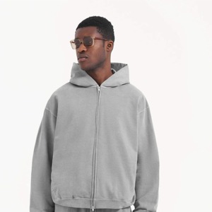 Sudadera con Capucha y Cremallera de Color Sólido y Estampado para Hombre, Básica, Mezcla de Algodón, Uso Casual, Precio al por Mayor OEM, Alta Calidad - Product Image 1