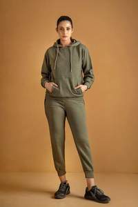 Ensemble de survêtement 2 pièces pour femme, de haute qualité, vert, chaud, surdimensionné, sweat-shirt à capuche et pantalon de survêtement, longueur complète, ensemble de survêtement 2 pièces pour femme - Product Image 6
