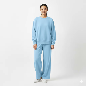 Ensemble sweat-shirt et pantalon de survêtement décontracté et confortable pour femme, en molleton doux et respirant, écologique, service OEM - Product Image 1