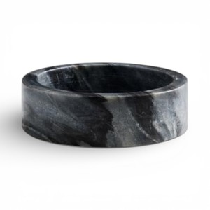 Ensemble d'anneaux de serviette en marbre noir brillant pour une présentation de table dramatique et sophistiquée, unique - Product Image 2