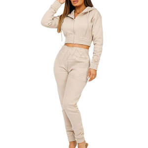 Conjunto de chándal de algodón y poliéster para mujer, tamaño personalizado con bajo MOQ, patrón sólido, superventas para el invierno - Product Image 4