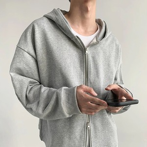 Automne mode coréenne Zip sweats à capuche hommes à manches longues Y2K Vintage sweats à capuche basique haut court lâche Streetwear à capuche veste - Product Image 2