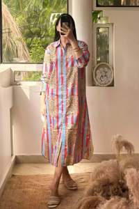 Haute qualité motif mignon Maxi Midi coton tissus robe en été décontracté portant des robes de soirée de plage pour la robe de cadeau d'anniversaire - Product Image 2