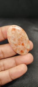 พลอย Sunstone สีส้มธรรมชาติขัดเรียบสำหรับทำเครื่องประดับอัญมณีรุ่น126 5-8มม. - Product Image 3