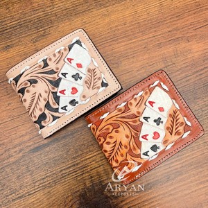 New Designer Trendy Luxury Hand <b>Tooled</b> <b>Leather</b> Wallet for Men's Genuine <b>Leather</b> Business ID Credit Cards Holder Small Wallets - Product Image 1