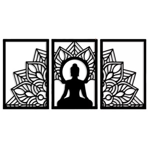 Tenture murale spirituelle traditionnelle avec des symboles culturels et des œuvres d'art décoratives en métal pour les espaces de vie du fournisseur indien - Product Image 4