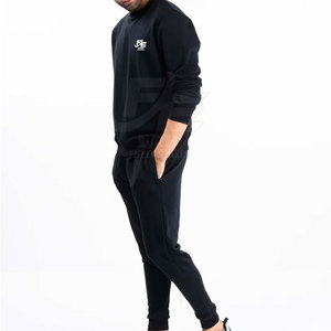 Men Winter Fleece Sweatsuit Wholesale Solid 100% Cotton Warm Breathable Lightweight Tracksuit Shirt <b>Pants</b> Custom Colors Sizes - Product Image 2