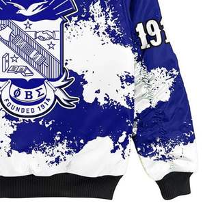Chaqueta de Satén Phi Beta Sigma 1914, Azul Personalizado, Ropa Universitaria de la Fraternidad Griega Sigma, Prenda Premium - Product Image 4