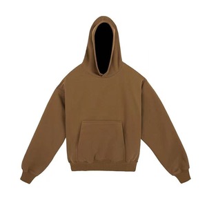 American 100% Cotton Boxy Hoodies Heavy Double Layer 400 GSM Two Faced Oversized Solid Pattern Sudaderas personalizadas Hombres Unisex - Product Image 3