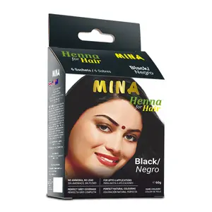 100% 原装黑色指甲花头发颜色天然黑色染发剂粉末染料持久印度指甲花闪亮光滑头发OEM销售