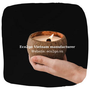 Bol en coquille de noix de coco pour bougie, pour bougie avec Logo de marque Laser gratuit fait de matériel de haute qualité pour la décoration - Product Image 6