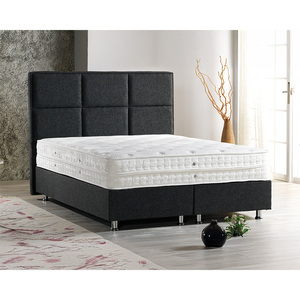 Cama tapizada sencilla Oslo, colores personalizados con base de cabecero, varios tamaños disponibles, negro y otras opciones - Product Image 1