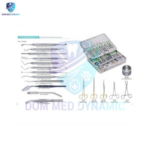 Kit de instrumentos médicos dentales de alta calidad, 13 uds/18 uds/26 uds, fuente de alimentación Manual, juego de cirugía de implante, soporte de aguja de Metal DMD - Product Image 2
