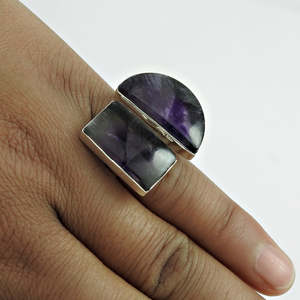 Anillo de Amatista Natural, Joyería de Plata de Ley 925, Joyería Fina de Plata Hecha a Mano, Joyería Bohemia al por Mayor - Product Image 3