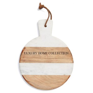 Gran tabla de cortar de madera y mármol con diseño de grano natural perfecta para cortar verduras, carne o pan con facilidad - Product Image 1