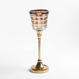 Vintage Peacock Gold <b>Taper</b> <b>Candle</b> <b>Holder</b> Long Stem Aluminum for Home Decoration by Manufacturer - Product Image 4