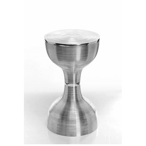 Meilleures ventes Ensemble de 2 tables console modernes de différentes tailles en aluminium poli à bas prix - Product Image 2