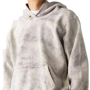 Sudadera con capucha lavada ácida precio al por mayor calidad superior en línea para hombres de peso pesado en blanco Regular Fit hombres de lujo Sudadera con capucha lavada ácida - Product Image 3