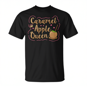 T-shirt Caramel Apple Queen à manches courtes, col rond, unisexe, pour adultes, vêtements promotionnels, impression numérique - Product Image 3