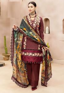 Imprimé original en pur coton avec une lourde auto-broderie avec fond de pelouse avec Tappy Silk Cotton Dupatta collection pakistanaise - Product Image 5