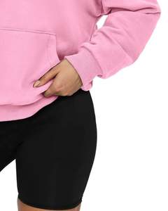 Sudadera con Capucha Rosa de Media Cremallera para Mujer, Sudadera Holgada de Felpa Suave con Cuello Alto, Ropa de Invierno Acogedora, Estilo Casual, Cómoda con Bolsillo - Product Image 6