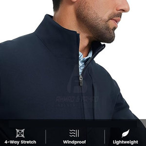 Veste de golf d'hiver pour homme, col montant, logo sur le devant, tissu extensible, respirant, écologique, pour une flexibilité et un confort optimisés, performance au golf - Product Image 5