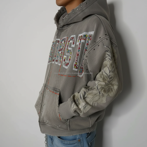 เสื้อฮู้ดผู้ชายสไตล์อินเทรนด์ เหมาะสำหรับสวมใส่ทุกวัน แฟชั่นสตรีทสไตล์ ชุดลำลอง ผ้าฝ้ายผสม - Product Image 5