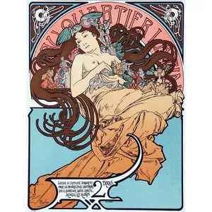 โปสเตอร์สาวโลกโดยภาพจิตรกรรมฝาผนังกระเบื้องแบบเน้นเสียงของ Mucha ห้องครัวหรือห้องน้ำผนังเซรามิคสำหรับตกแต่ง - Product Image 1