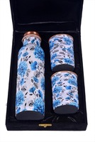 Ensemble de bouteilles d'eau en verre de luxe en cuivre massif, design personnalisé, pour adultes, cadeau de fête, usage régulier, écologique