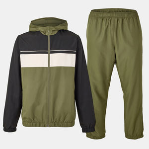 Chándal personalizado de alta calidad para hombre, ropa deportiva ligera de algodón y poliéster, sudadera con cremallera y pantalones para correr, ropa deportiva de dos piezas - Product Image 1