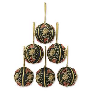 Festive Holiday Stainless Steel Handmade Embroidered <b>Beaded</b> Christmas Tree Ornament Hanging Zari Seasonal Home Decor - Product Image 5