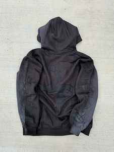 Sweat à capuche surdimensionné personnalisé et lourd délavé à l'acide pour hommes en détresse Sunfade Boxy DTG avec strass et capuche zippée - Product Image 2