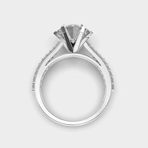 Anillo de Compromiso Solitario con Diamante Cultivado en Laboratorio de 8mm, Plata, Joyería para Propuesta de Matrimonio, Regalo Ocasional para Ella - Product Image 6
