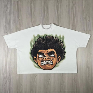 เสื้อยืดผู้ชายลำลองแนวสตรีทเสื้อครอปผ้าฝ้ายกราฟิกขนาดใหญ่ลายเทอร์รี่ - Product Image 3