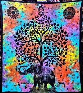Tapisserie murale décorative MULTI ARBRE ÉLÉPHANT (OUVERT) pour la maison et les cadeaux GC-TPDB-283 - Product Image 1