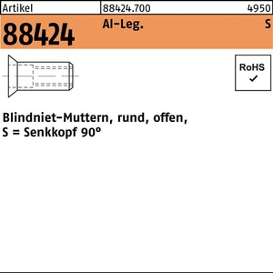 Tuerca Remachable Ciega R 88424 SEKO M6 1.5-4.5 de Aluminio, Paquete de 250 Piezas - Product Image 1